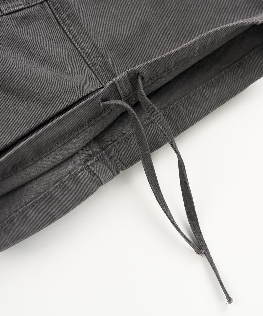 TOFFEE Washed Cotton Cargo Bermuda Pants (Washed Black)