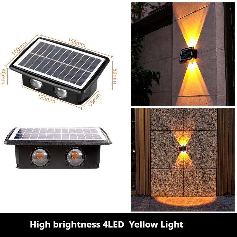 4/6/8LED Solar Wall Lights Waterproof Outdoor Garden Lighting Landscape Spotlights for Villa Courtyard Pathway Illumination