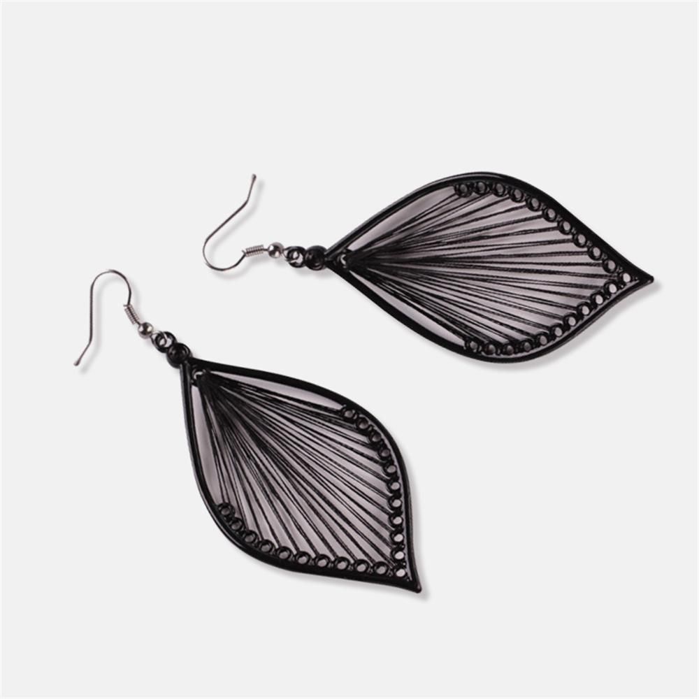 Fashion Black Ear Stud Vintage Bohemia Eardrop Stud Earrings Leaf Earrings Drop Earrings Ear Hook