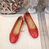 Bow Silver Flat Shoes Women's Gentle Evening Spring Summer Ladyshoes Candy Shoes Ballet Shoes