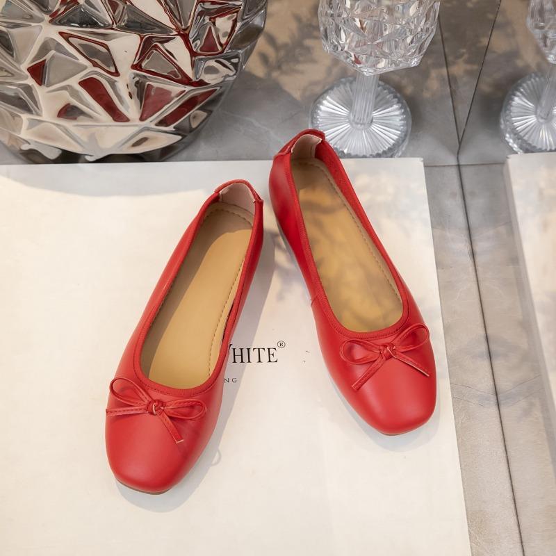 Bow Silver Flat Shoes Women's Gentle Evening Spring Summer Ladyshoes Candy Shoes Ballet Shoes