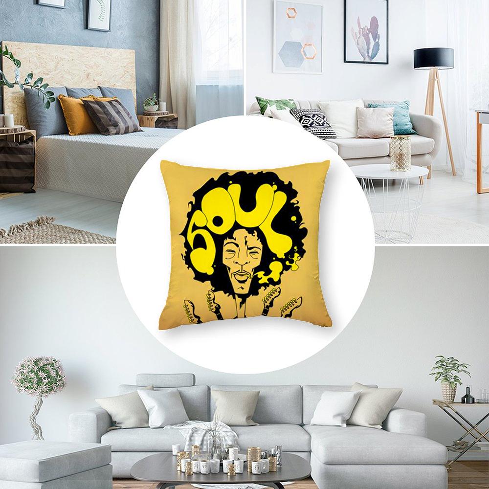 SingerJ-Jimi H-Hendrix Pillow Case Short Plush Sofa Decorative Gift Home Double-sided Printing Cushion
