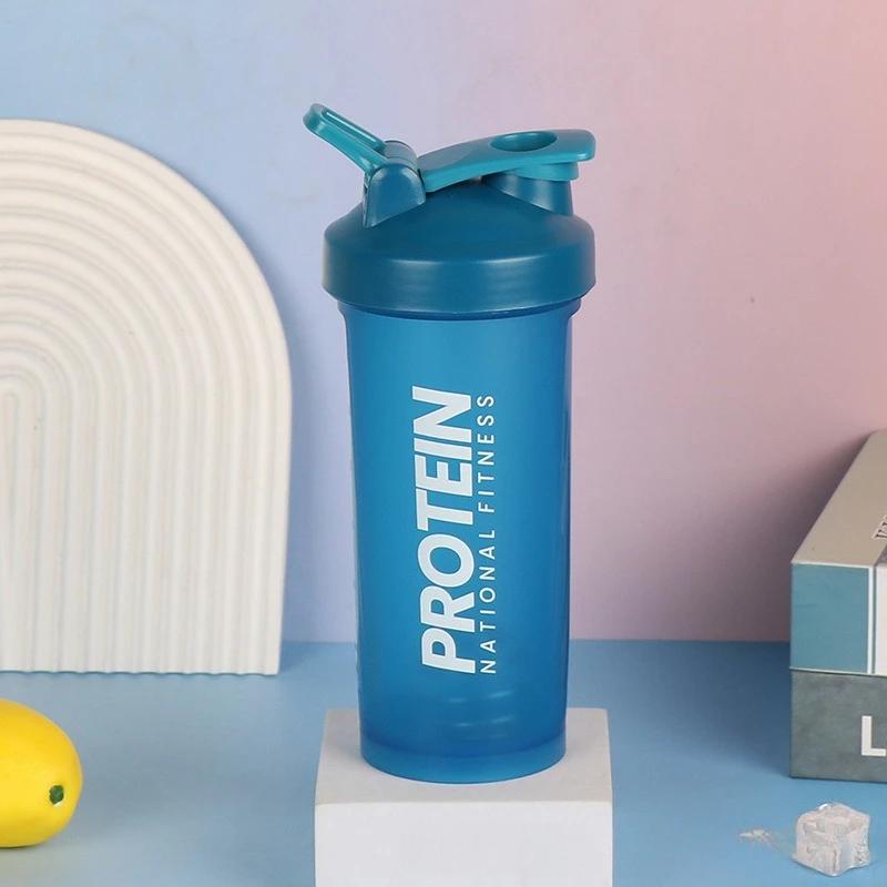 Sport Shaker Bottle 600Ml Whey Protein Powder Mixing Bottle Leak-Proof Sport Fitness Gym Shaker Outdoor Plastic Drink Bottle