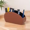 Remote Control & Desktop Organizer, PU Leather, 5-Compartment Storage Box for Office and Cosmetics