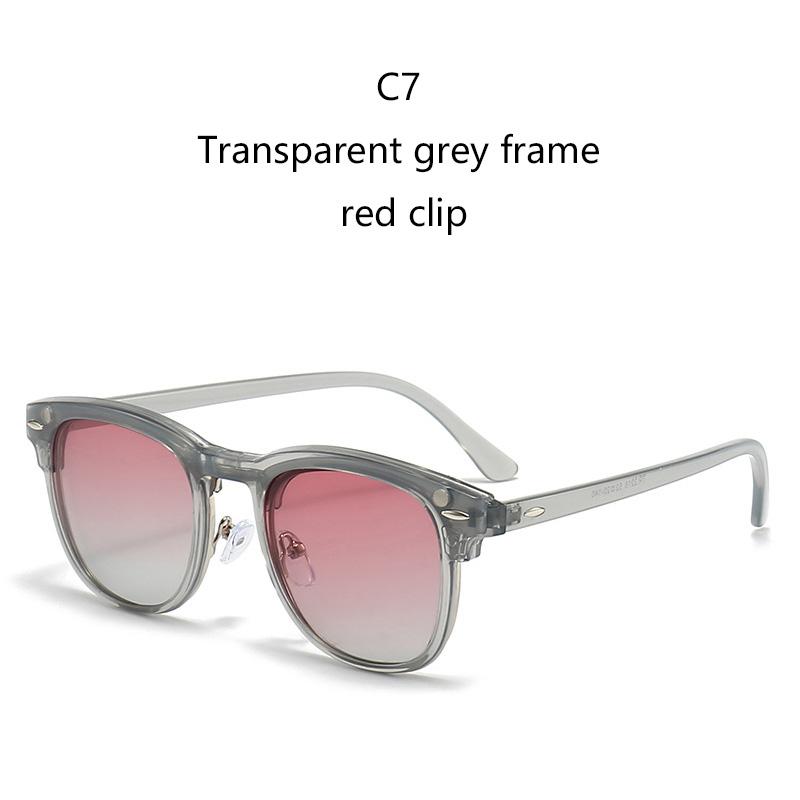 

Jelly Grey Transparent Frame Women Myopia Sunglasses 6 In 1 Fashion Polarized Magnetic Clip On Glasses Prescription Eyeglass SHOW AS PICTURE