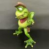 Cowboy Frog Figurine Red Scarf Cartoon Frog Statue Resin Animal