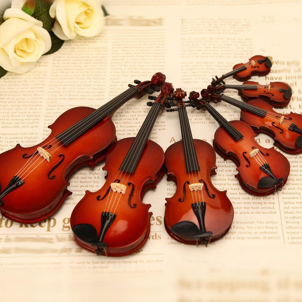 Modellino di Violino in Mogano Collezione di Strumenti Musicali Ornamenti Decorativi Artigianato Modello di Violino Marrone Arredamento per la Casa