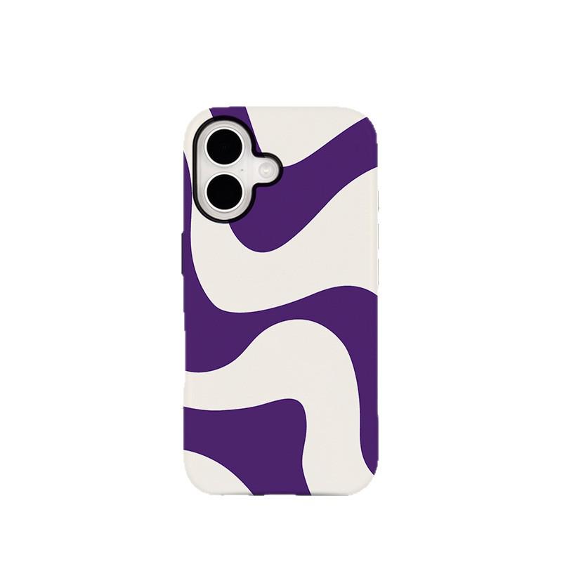 

Purple Wave Pattern Magnetic Case for Apple 16 Pro Max - Two-in-One Protective Phone Cover iPhone 7/8/SE2/SE3