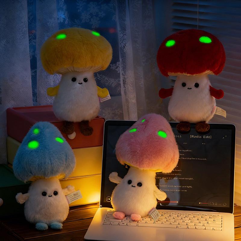 Peluche Fungo Fluorescente Comfort Notturno Per Bambini Decorazione Camera da Letto Bambini