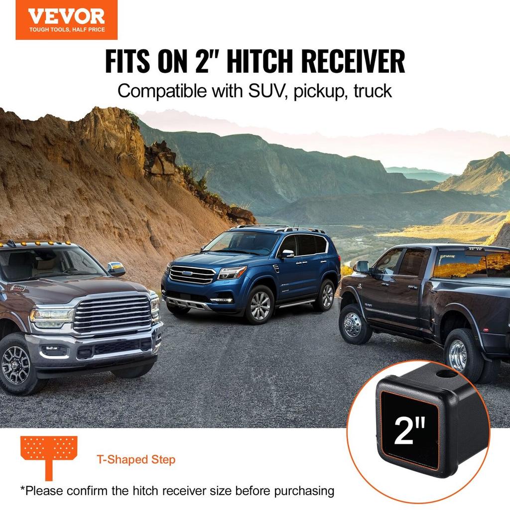 Hitch Step for 2" Receiver Universal Trailer Tow Rear Bumper Guard Steel