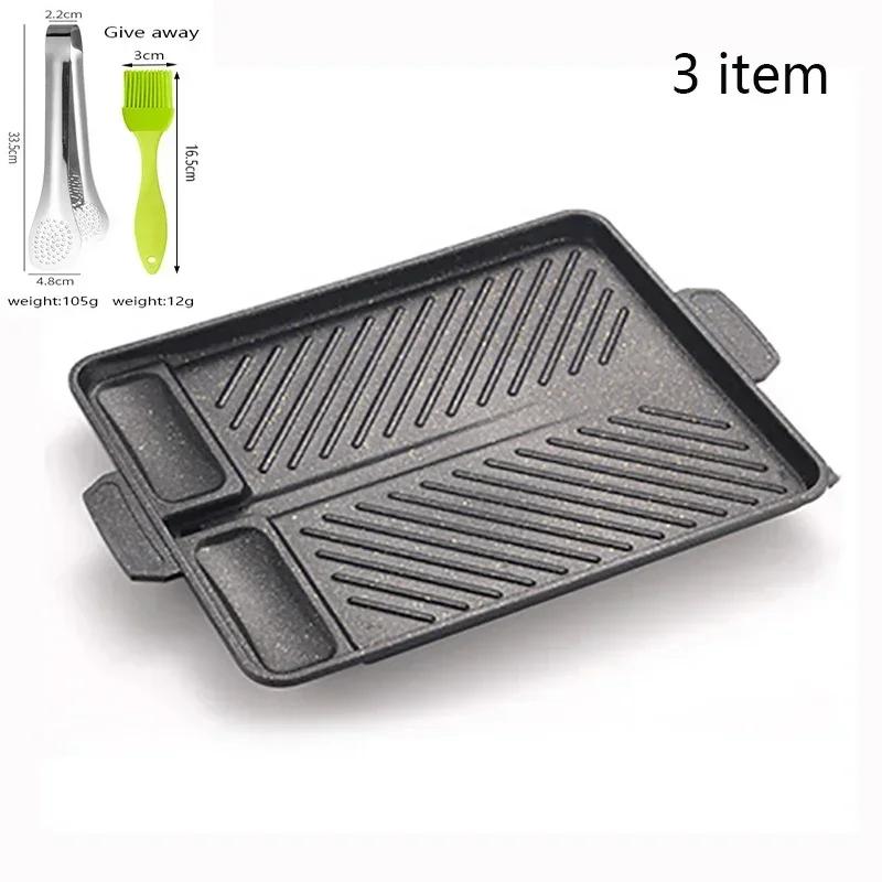 3 Shape 32cm Korean Maifan Stone Grill Pan Non-stick Portable Household Outdoor BBQ Plate Smokeless Aluminum Tray Hot New