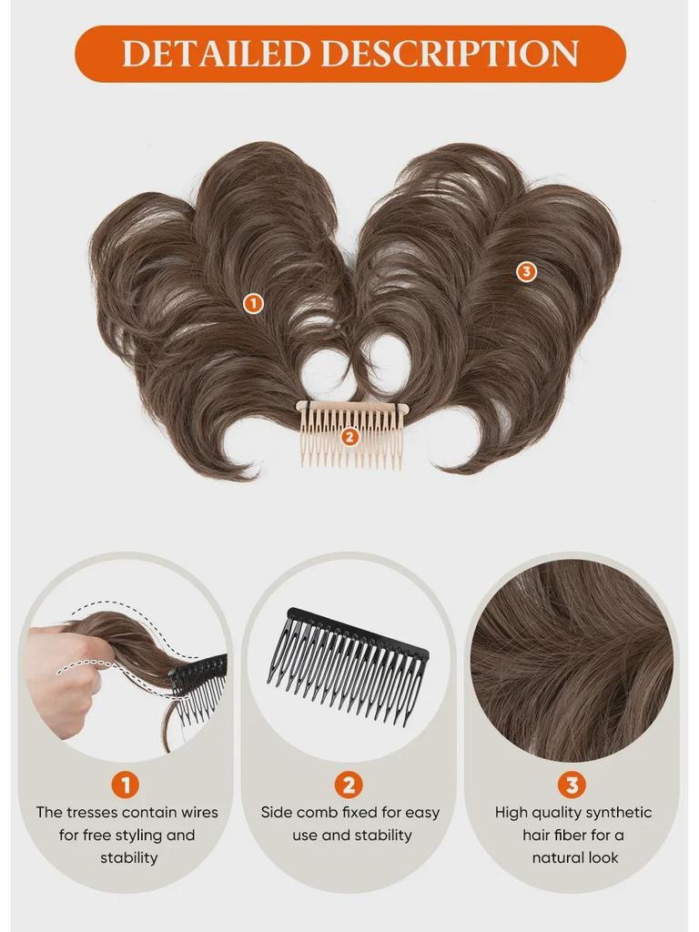 Adjustable Fluffy Wig Hair Ring for European & American Style Ponytails