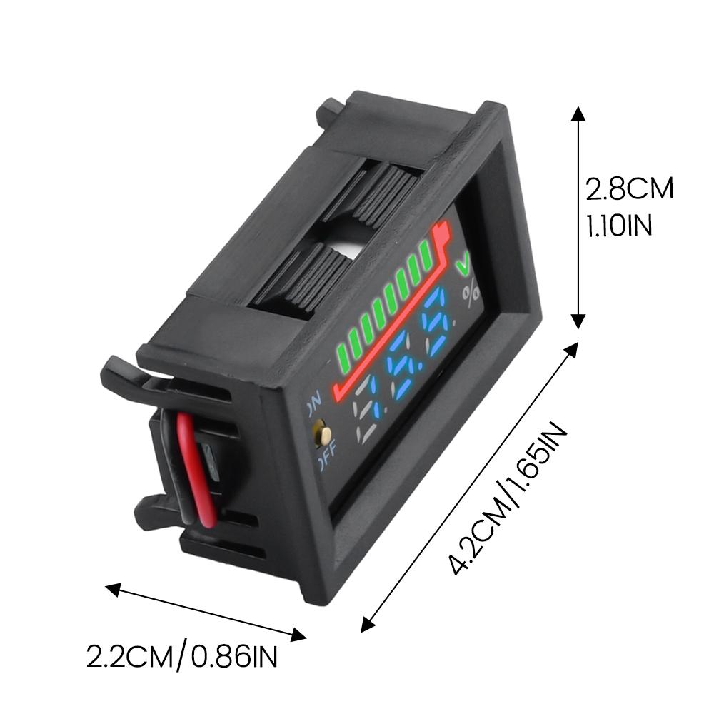Autobatterie Ladezustandsanzeige 12V 24V 36V 48V 60V 72V Lithiumbatterie Kapazitätsmesser Tester Anzeige LED Tester Voltmeter