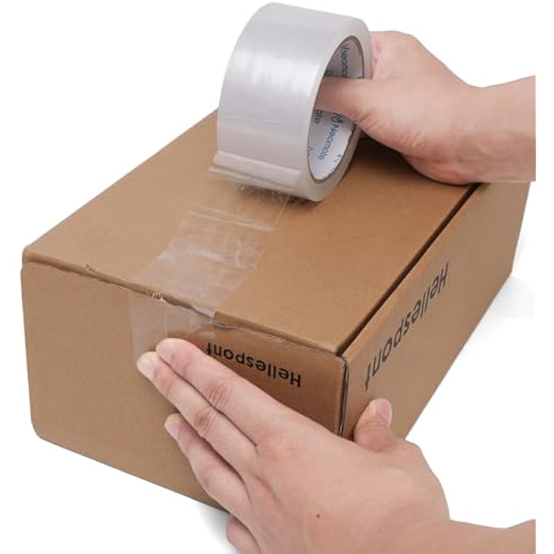 Neomate Low Noise Clear BOPP Packaging Tape | 48mm x 50m, Pack of 2 | Heavy-Duty Transparent Tape for Packaging, Decorat 48 mm x 50 meter