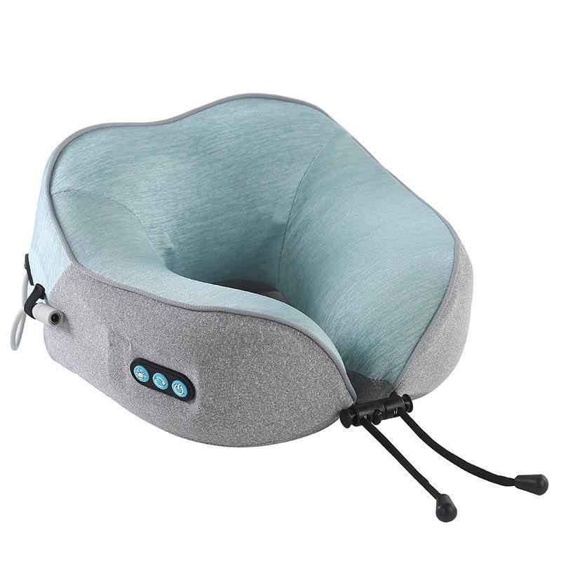 

Подушка для массажа с перекрестными краями в форме буквы U: Массажер для шеи Ice Silk с функциями подогрева и разминания для автомобиля и дома Grass green gray. 3 keys 2 heads