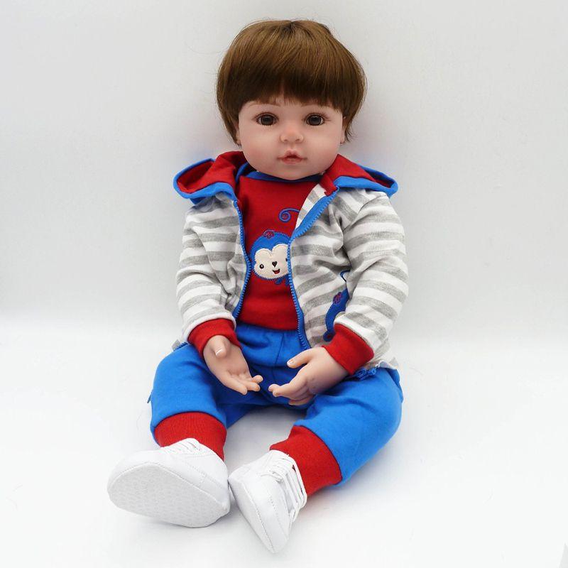 Adorable Reborn Toddler Boy Soft Silicone Bebe Doll Toy For Girls Birthday Gift