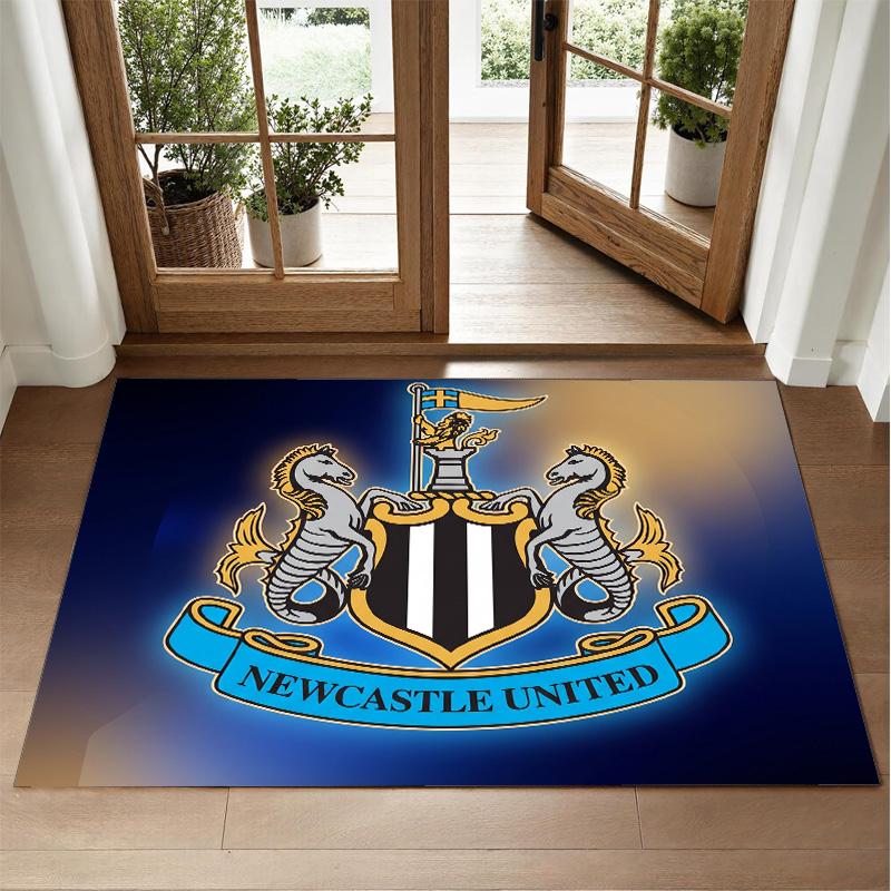 Newcastle United Football Design Crystal Velvet Rug Soft Decorative Mat for Bedroom Entrance