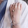 Bracelet and ring integrated female bride antique hand back chain simple fashion retro court Hanfu hand decoration