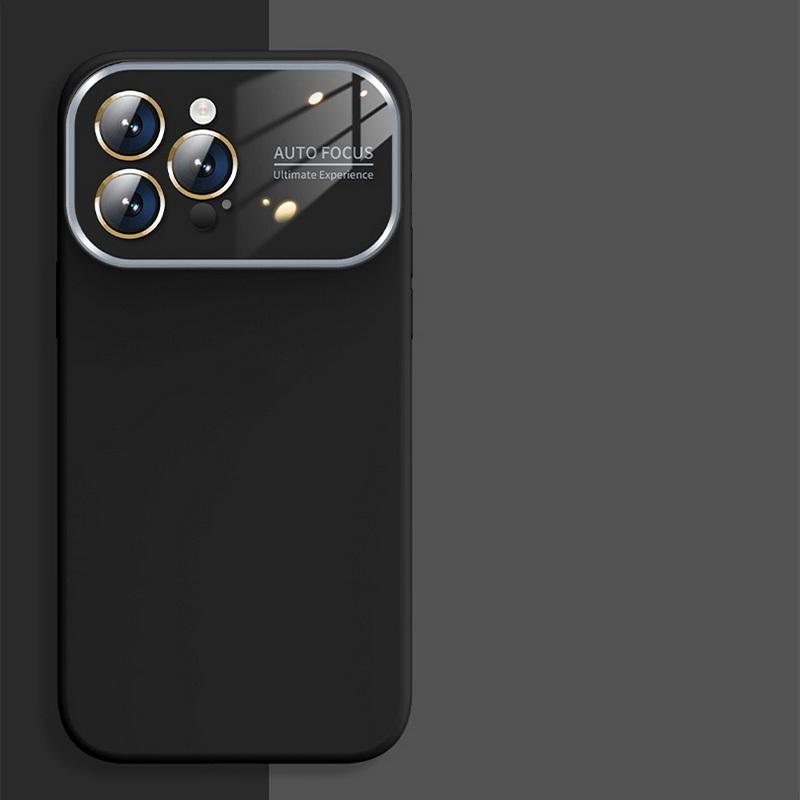 

Жидкий силиконовый чехол для телефона для iPhone 14 13 12 Pro Max Большой стеклянный объектив Одноцветная ударопрочная крышка корпуса ПК