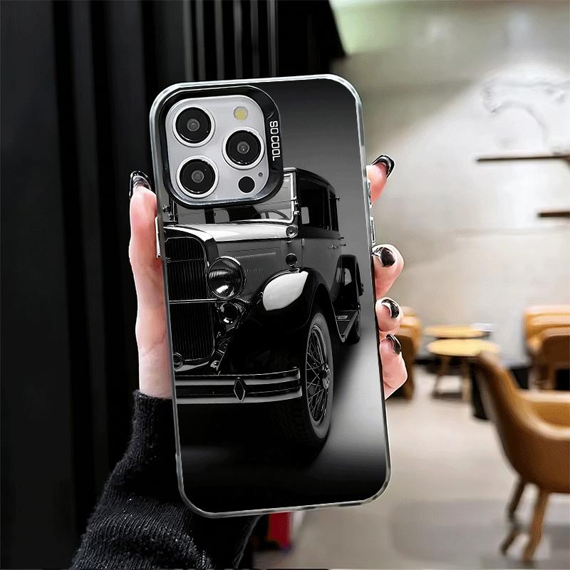 Classic Vintage Retro Car Soft Phone Case for iPhone 15 16 17 Pro Max 17Air 16E 14 Plus 13 12 Mini Shockproof Cover Back Shell