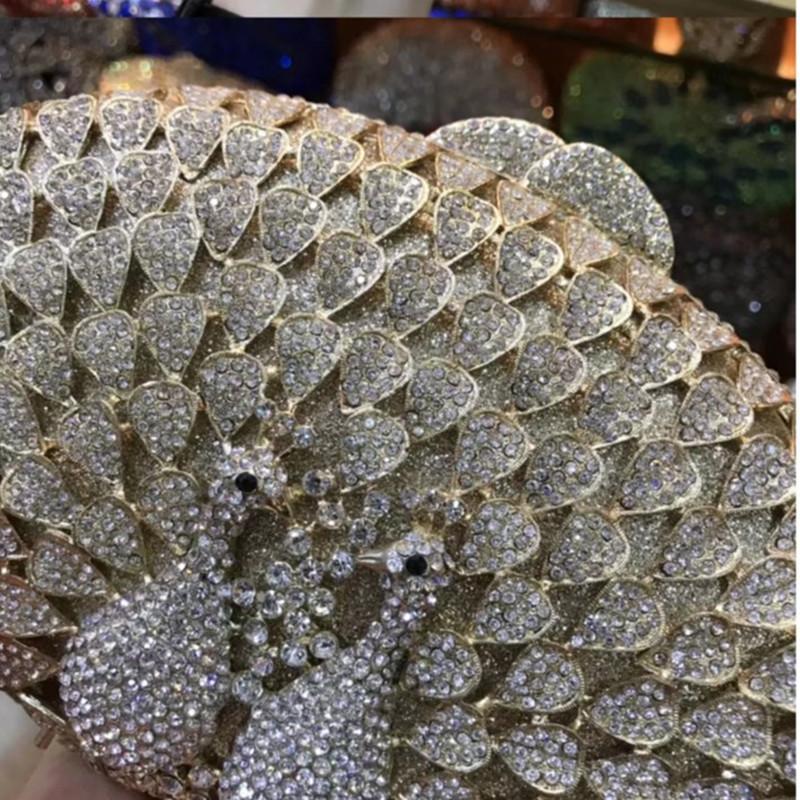 White Diamond Blue Purse For Lady Crystal Evening Clutch Bag 100% Handmade Rhinestone Women Party Mini Minaudiere Bag