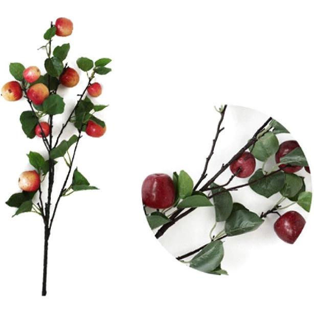 Okngr Artificial Flowers, Simulation Apple Branch Artificial Flower Branches Red Blossom Flowers Simulation Flower Fake Flowers Photography Props
