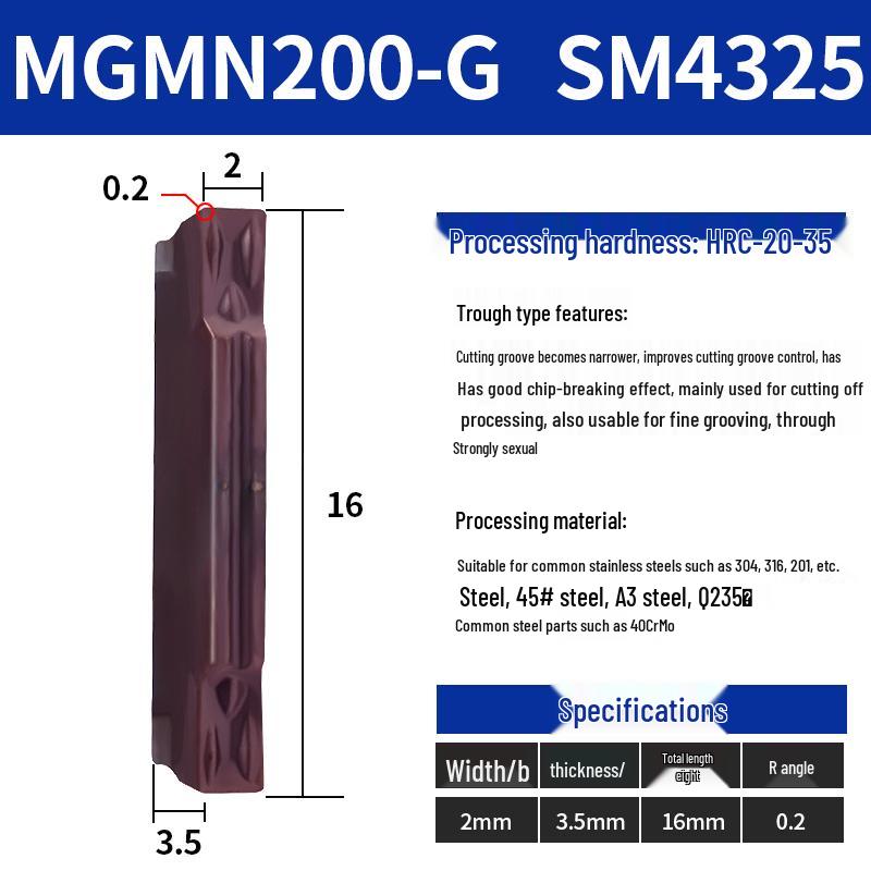 CNC Grooving Blade MGMN300/400-M for Stainless Steel, Ceramic, Aluminum Lathe Parting Tool Inserts