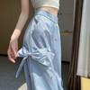 Pantaloni Casual Lavorati a Maglia a Gamba Larga Larghi Decorati con Orsetto e Fiocco Tridimensionale Estivi per Donna