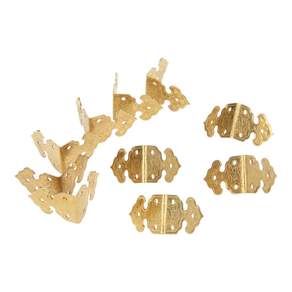 10Pcs Metal Corner Protector Retro Style Durable Brass High Hardness Widely Used Corner Guards for Case Box Furniture