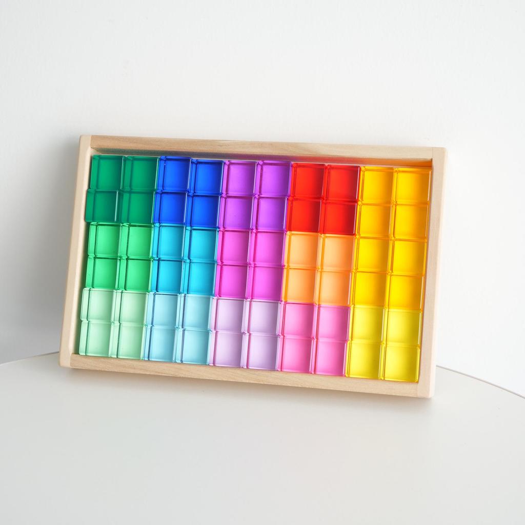 Acrylic Gem Building Blocks: High Transparency Children's Sensory Color Board for Early Education