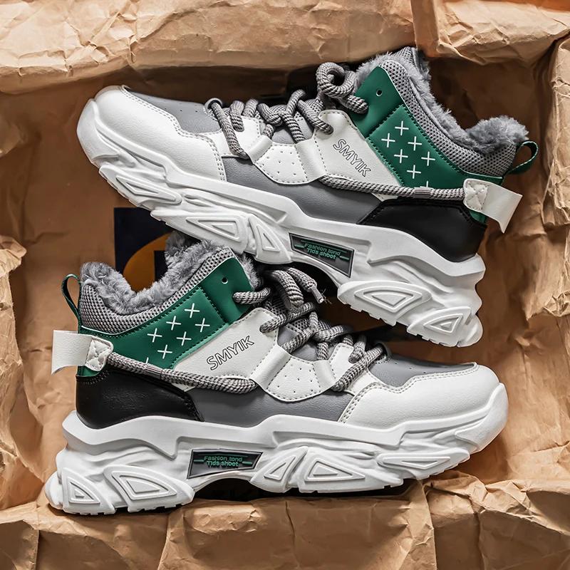 Men Boots 2024 New Winter Slippers Warm Men Shoes Waterproof Non-Slip Plush Sneakers Male Tenis Shoes Boots Men Sneakers Winter