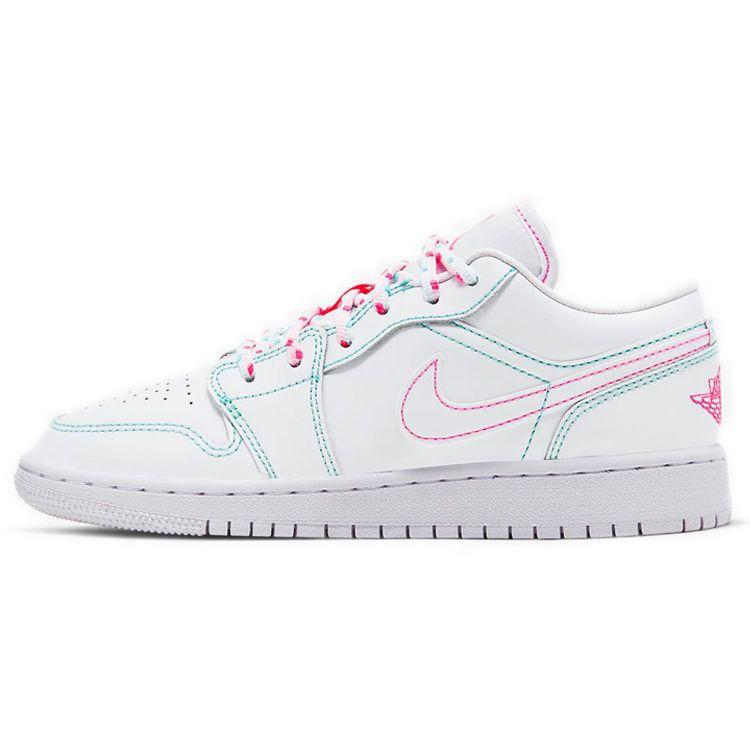 

Кроссовки Air Jordan 1 Low GS Aurora Green Kids White Soar 554723-101