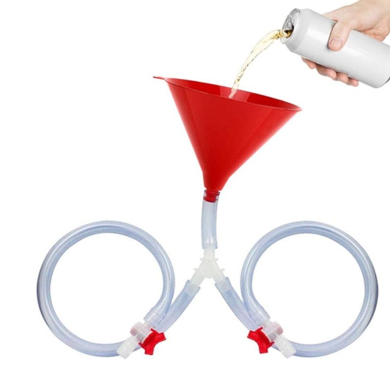 Multifunctional Party Funnel For Beer Beverages Water Portable Design Plastic Construction Drinking Tool With Valves