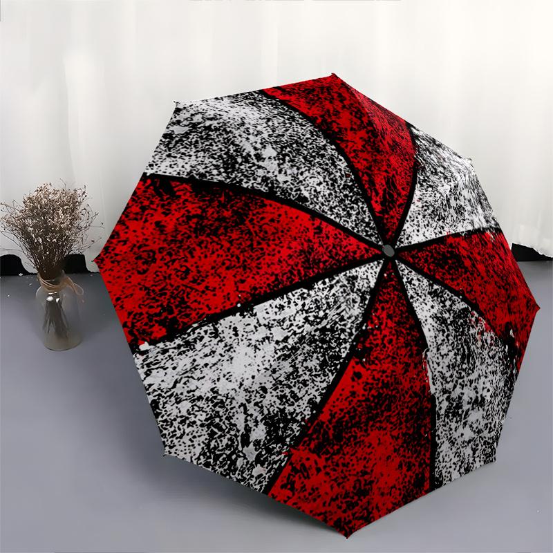 1pc Creative Design Resident Evil Cartoon Umbrella, Portable 3-Fold Compact Umbrella, Suitable for Camping, Hiking and Travel, Ideal Easter Birthday G