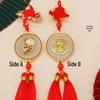 Mao Zedong Gold Inlaid Jade Tassel Medal Pendant: Chairman Mao Car Ornament Souvenir
