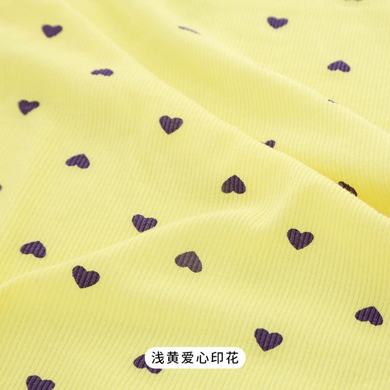 Summer Fashion Stretchy Dot Rib Printed Cotton Sewing Knit Fabric By Half Yards Dress,T-shirt Jersey Material  sewing tela