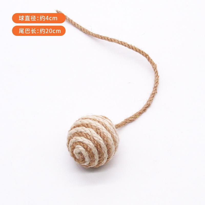 Pet Sisal Rope Weave Ball Cat Teaser Toy Interactive Chewing Scratch Catch Rattle Play Toy For Cats Kitten Accessories