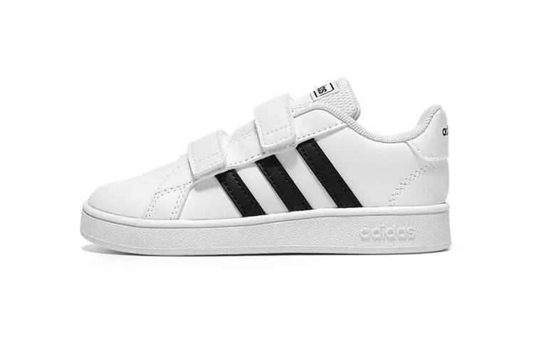 

Adidas Neo GRAND COURT Hook and loop Abrasion Resistant Low top Skateboard Shoes White Black Infant And Toddler EF0118 21