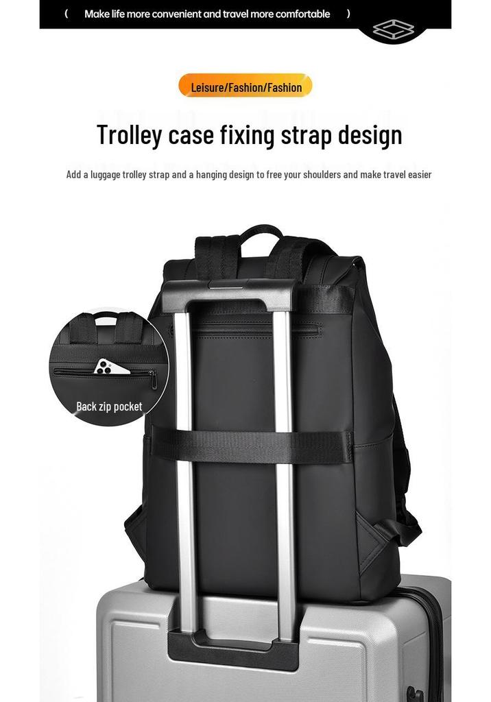 2024 Autumn Large Capacity Stylish Solid Color Commuting Backpack