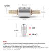 0-160 Psi Fuel Pressure Gauge 1/8NPT Fitting Metal Inline Fuel Pressure Gauge Tee Adapter With Connections Accessories