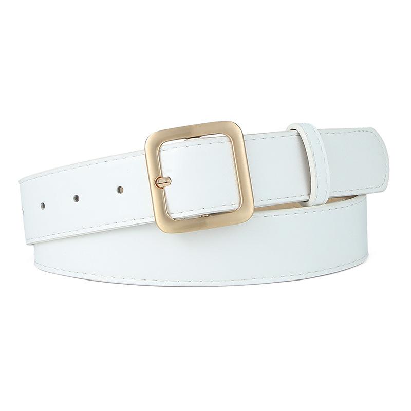 Square Pin Buckle Retro Belt 3.3 Wide Belt Cic Jeans Belt Student Pu Belt