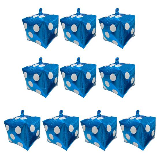 10Pcs Funny Cube Dice Balloon Metallic Leakproof Thicker Baby Shower Birthday Wedding Theme Party Decoration Aluminum Film Balloon Kit