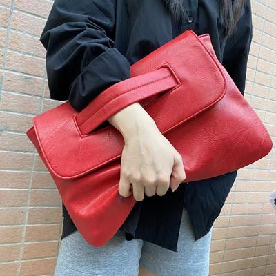 New PU Crossbody Single Shoulder Strap Set Handbag Large Capacity Document Bag Storage Bag Official Document