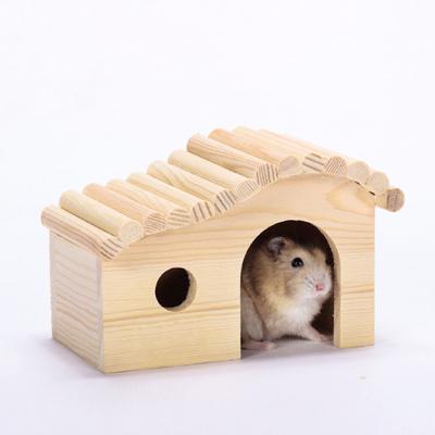 Wooden Hamster House Guinea Pig Cottage Small Pets Sleeping Hut Hamster Habitats Decor for Small Animals Supplies