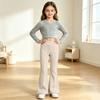 Kids' Color High Waist Flared Yoga Pants with Elastic Waist for Running, Dance and Fitness