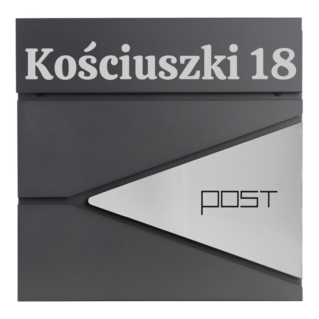 Boris Anthracite Mailbox With Inscriptions