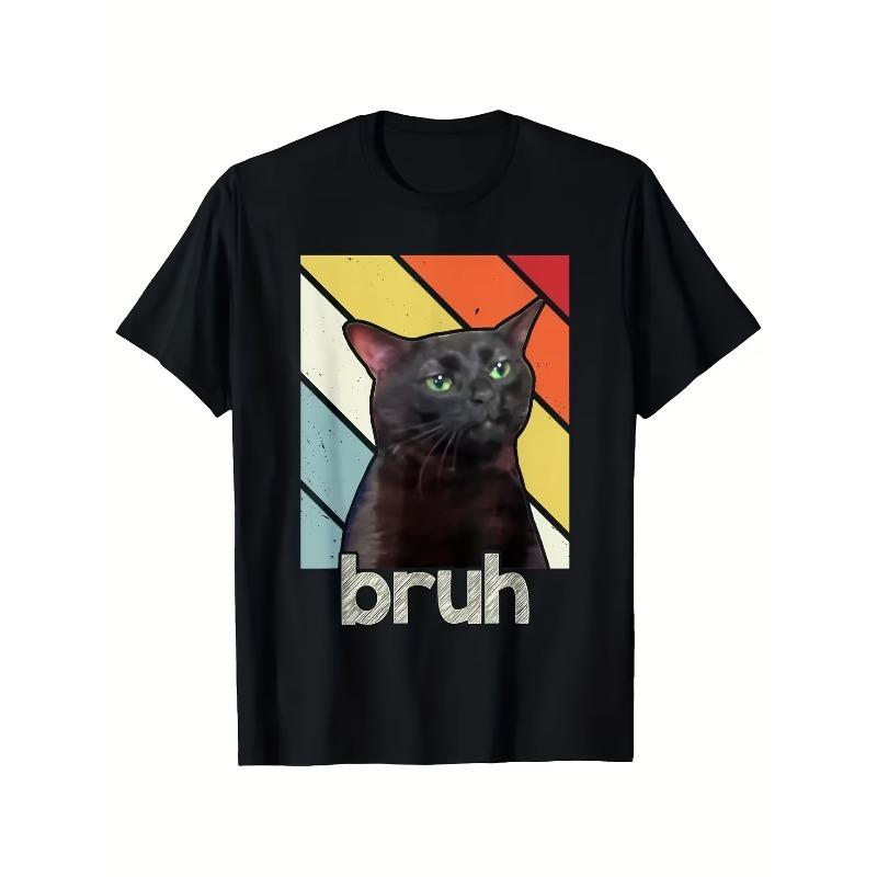 Unisexs Cat Reflection Meme Graphic T Shirt Cotton Tee Unisex Spring Summer Oversized Ironic Humor Weirdcor Sarcastic Hilarious Top