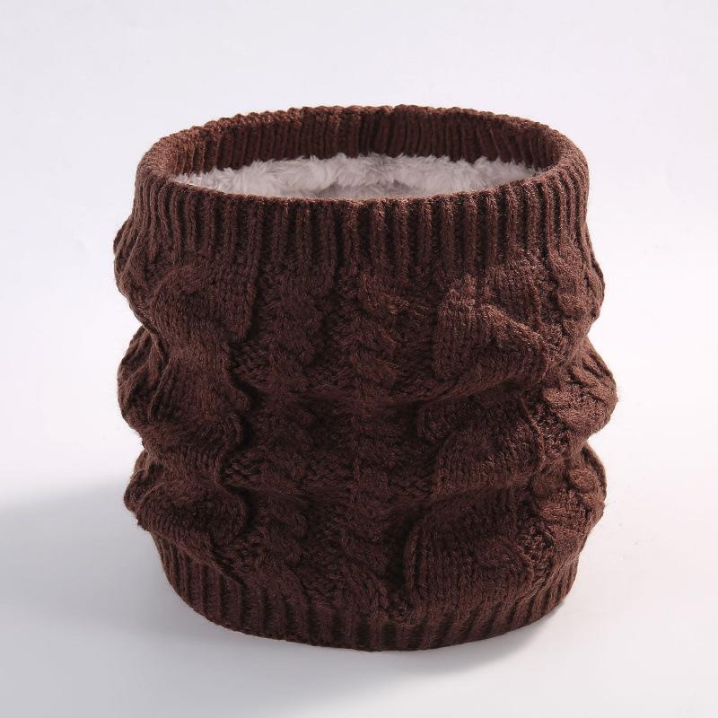 Autumn and winter scarf, couple versatile knitted wool plush solid color winter warm neck cover