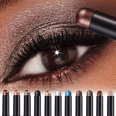 Multi-Color Shimmer Matte Cream Eyeshadow Stick Long-Lasting Natural Contour Eye Makeup Pens for Party Easy-to-Apply Water-Resistant Eyeshadow