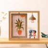 6 Inch Wooden Photo Frame Rotatable with Pendant Rotating Picture Frame Handmade Natural Wood Finish Double Sided Frame